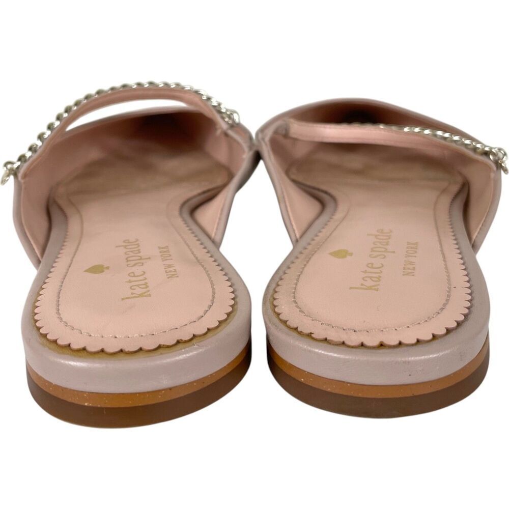 Kate Spade Isadora Beige Leather Pointed Toe Chain Mule Size 8.5 - Picture 8 of 16
